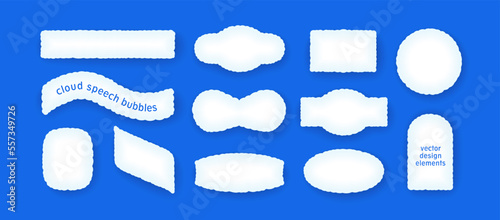Big set of cloud speech bubbles. Design elements for media, web and social networks. Vector graphics