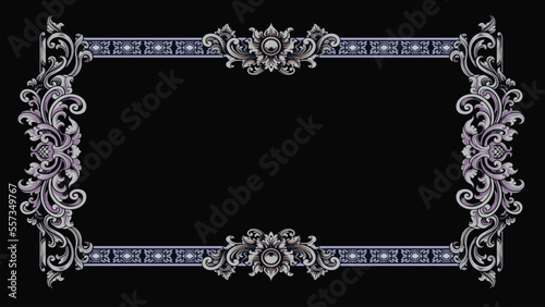 romantic classic engraved frame vector design, editable color