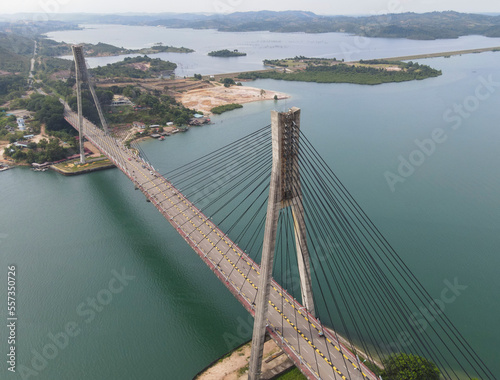 Aerial view of Barelang Bridge, a landmark and iconic bridge in Batam, Riau Islands, Indonesia photo