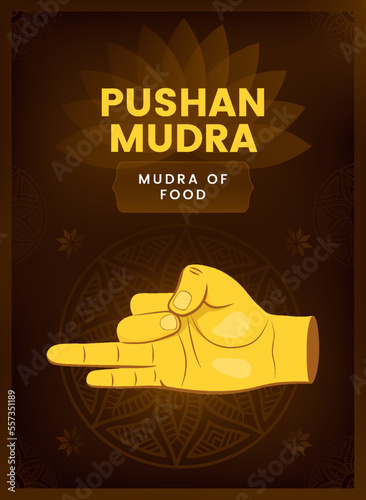 Pushan Mudra Hand Gesture - Vector illustration