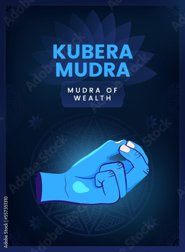 Kubera Mudra Hand Gesture - Vector illustration