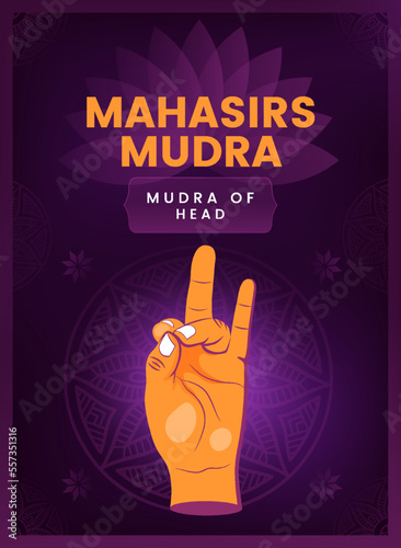 Mahasirs Mudra Hand Gesture - Vector illustration