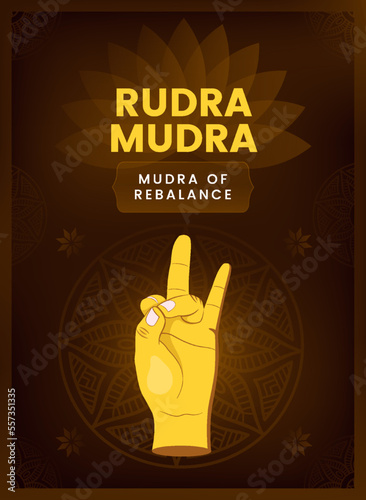 Rudra Mudra Hand Gesture - Vector illustration