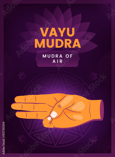 Vayu Mudra Hand Gesture - Vector illustration