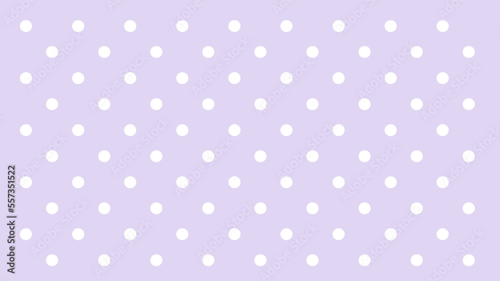 violet background with white polka dots