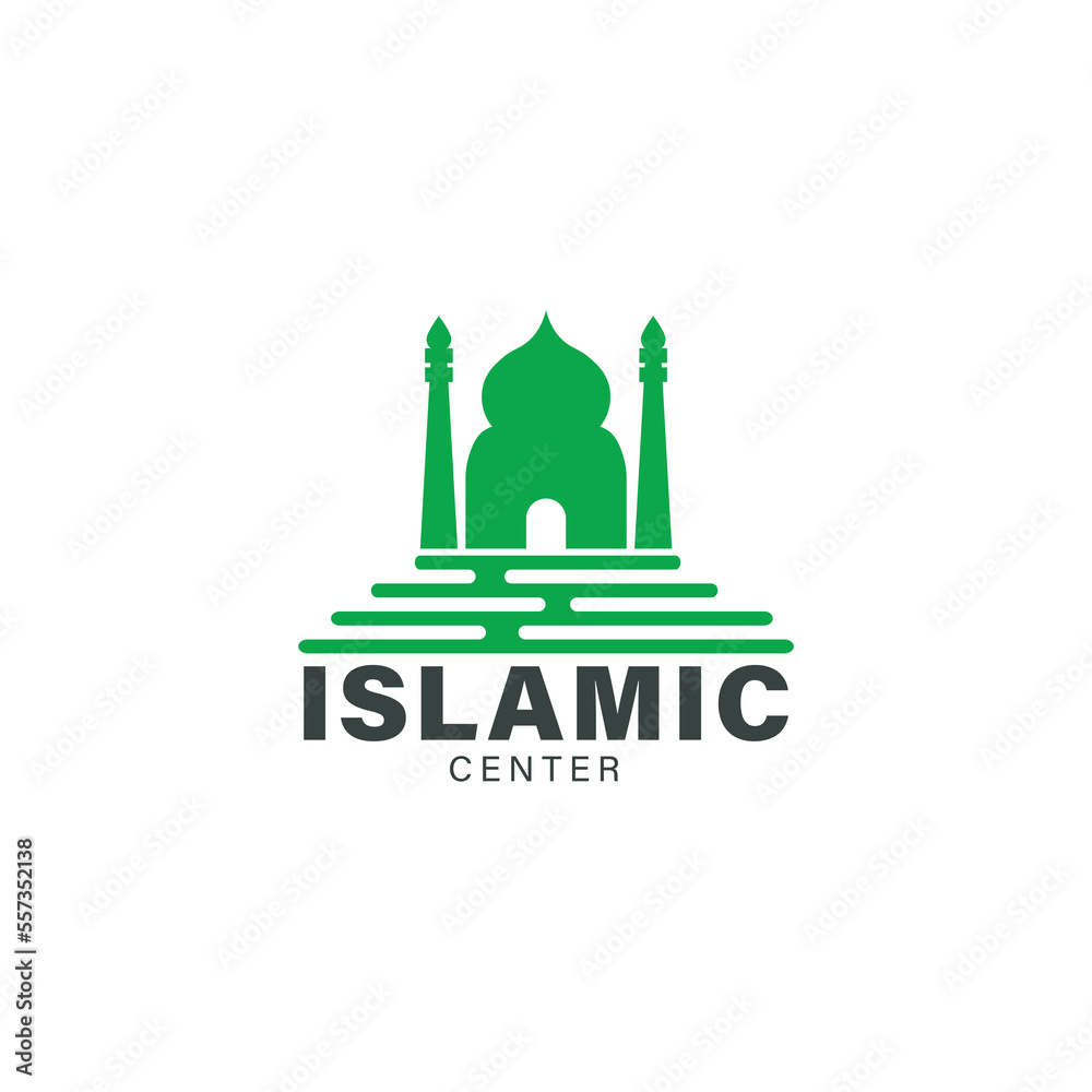 Obraz premium islamic center logo with mosque symbol