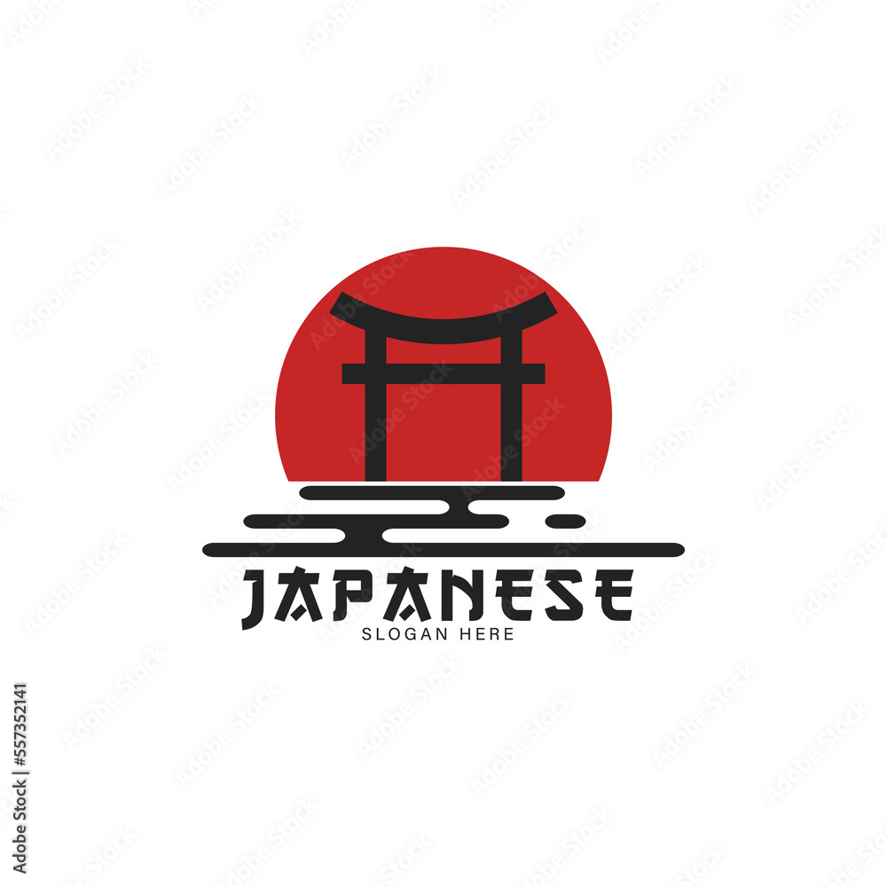 japanese resrtaurant logo with torii gate symbol minimalist japanese resrtaurant logo with torii gate symbol minimalist