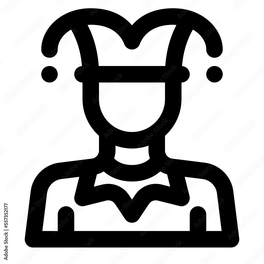 Jester Clown Icon Line
