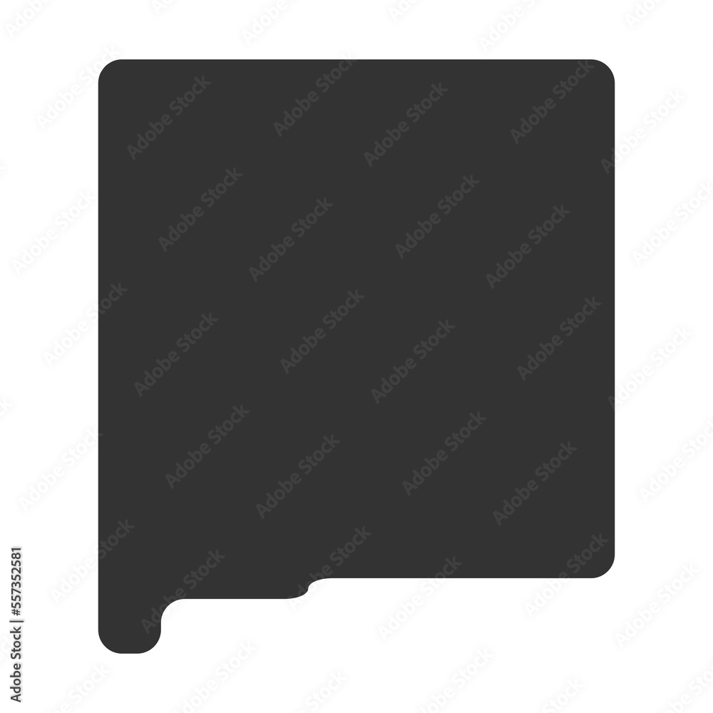 New Mexico state of United States of America, USA. Simplified thick black silhouette map with rounded corners. Simple flat vector illustration New Mexico state of United States of America, USA. Simplified thick black silhouette map with rounded corners. Simple flat vector illustration