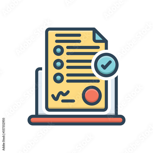 Color illustration icon for permission
