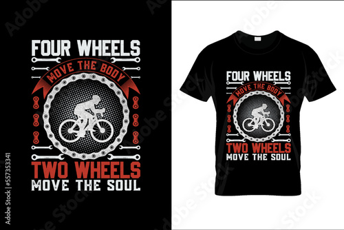 Bicycle t-shirt design with illustration of  amazing custom
