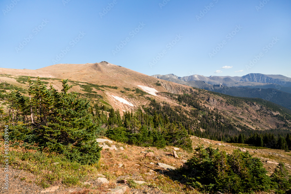 Beautiful view in the Rocky Mountains National Park in Colorado in summer
