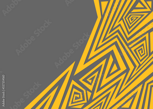 Minimalist background with abstract geometric and curly lines and with some copy space area. Simple Aztec ornament