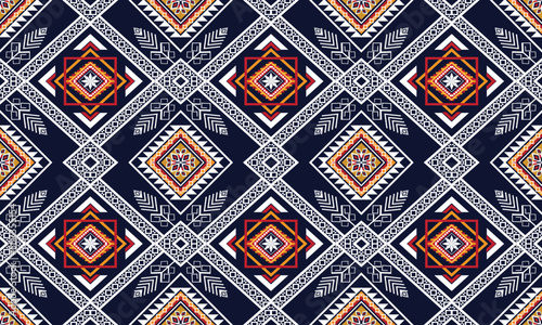 Abstract ethnic geometric flower pattern design pattern for background,fabric,wrapping,clothing,carpet,wallpaper,clothing,wrapping,batik,fabric