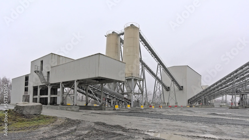 Silo`s and conveyor belts of a stone quarry
