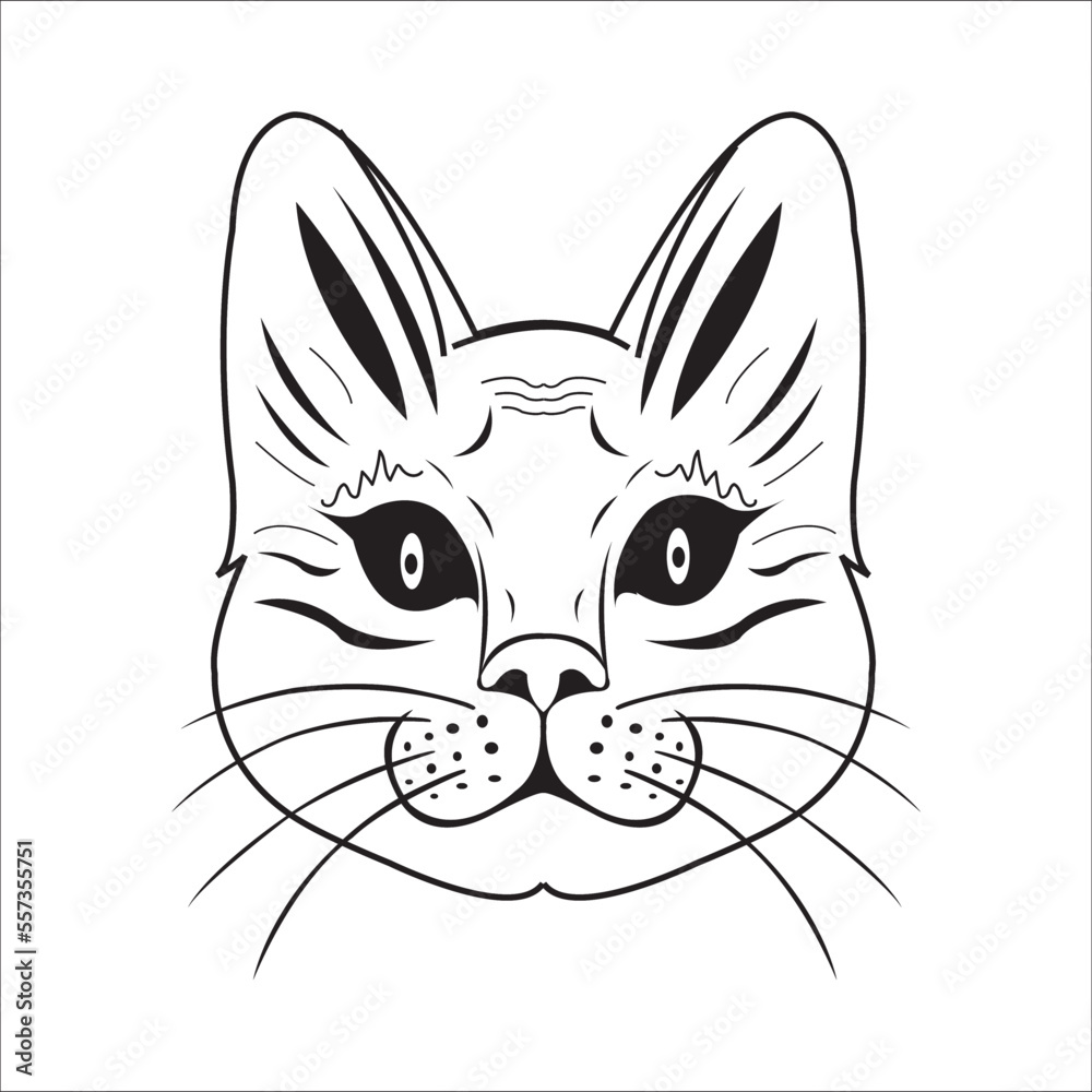 Black and white cat head image on our sponsor's site and use for tshart, app, website, branding etc.
