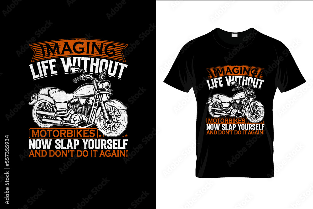 Bike t-shirt design with illustration of  amazing custom