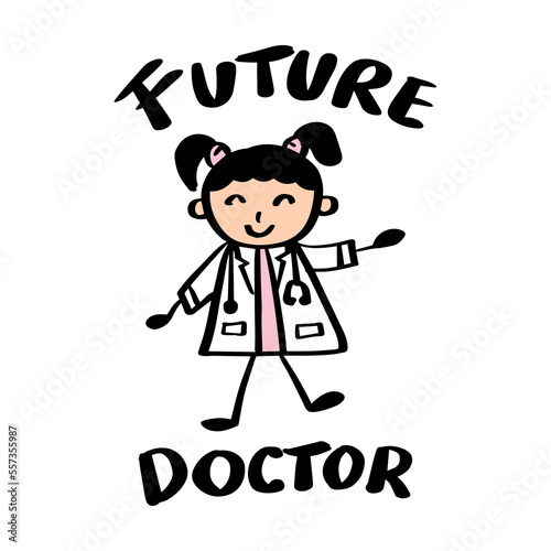 Future doctor lettering. Kids T Shirt design.