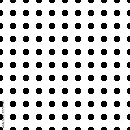White background and black Polka dot seamless pattern. 