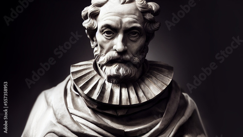 Print op canvas 3D rendered illustration of the sculpture of Johannes Kepler