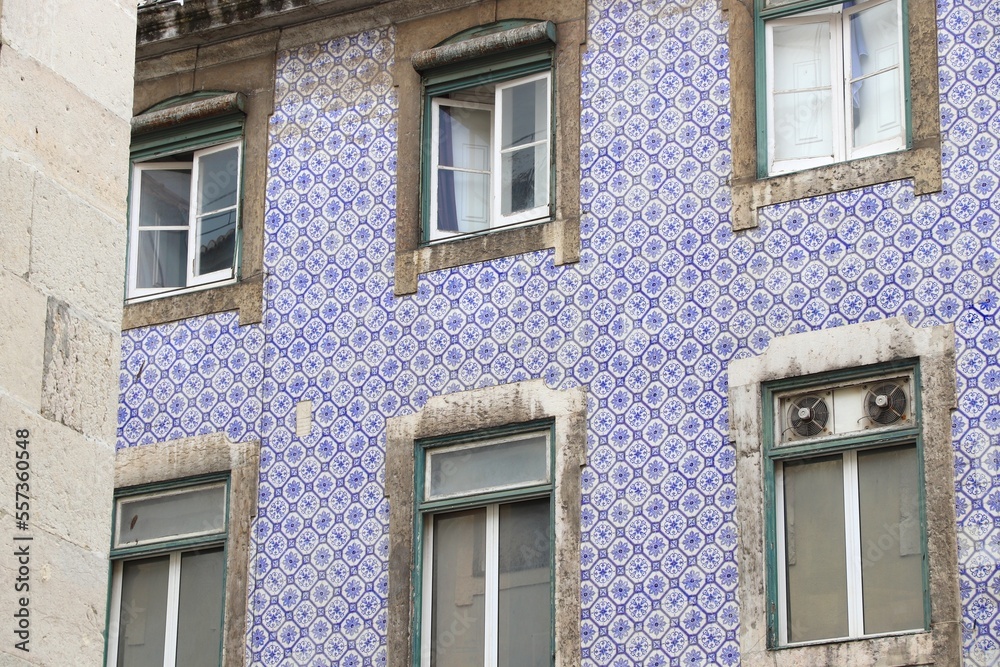 Blue tiles of Lisbon, Portugal