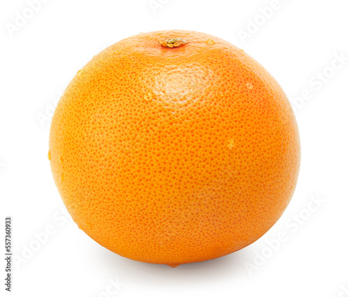 orange fruit with drops isolated on white background. clipping path