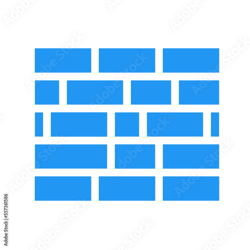 wall icon, block icon, brick icon, defense icon, abstract blue wall brick icon