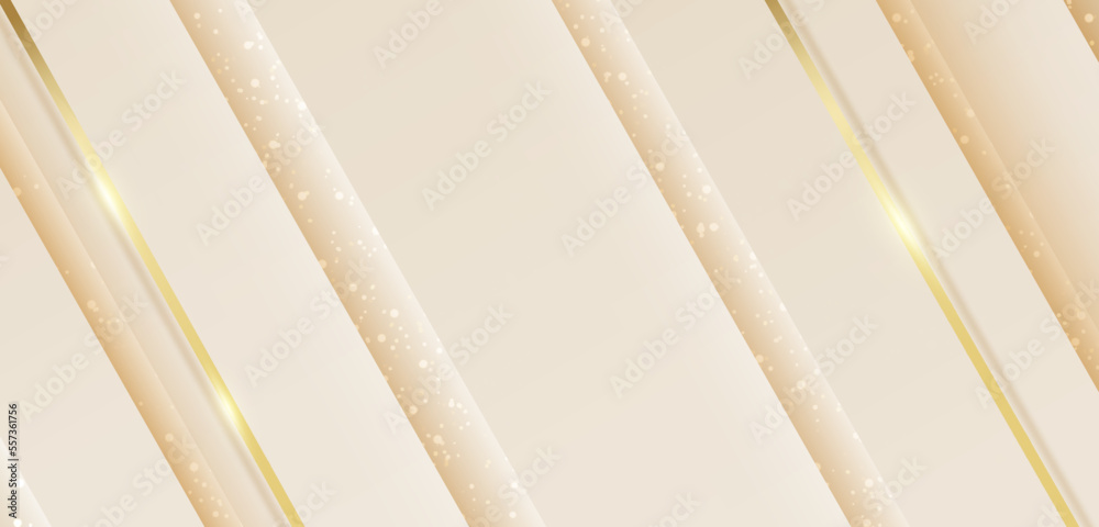 Fototapeta premium Abstract. Geometric shape cream and gold background. luxury background. Vector.