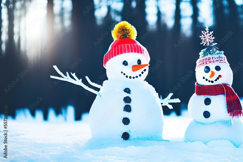 Obraz premium A Happy Holiday Snowfall Generative AI.