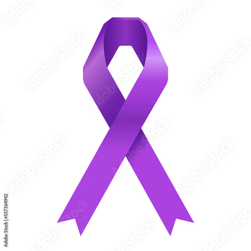 violet ribbon for hodgkin lymphoma cancer photo