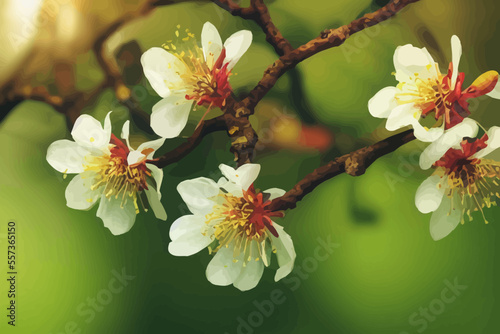 closeup of chestnut tree blossoms in sunhine flowering