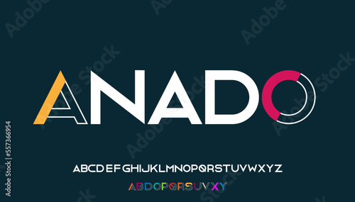 Colourful outline hollow calligraphy capital alphabet letter logo design
