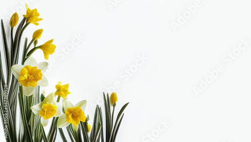 Fotografering Beautiful spring flowers, daffodils, background/wallpaper/invitations/cards, gen