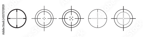 Crosshair Icons Set. Target Aim Signs. Sniper Symbol. Flat icon.