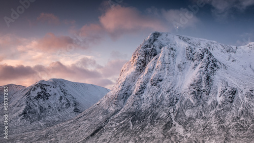 Canvas Print Glencoe, winter mountains