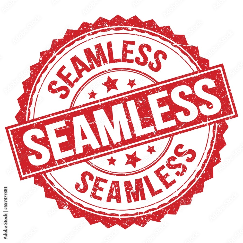 SEAMLESS text on red round stamp sign SEAMLESS text on red round stamp sign