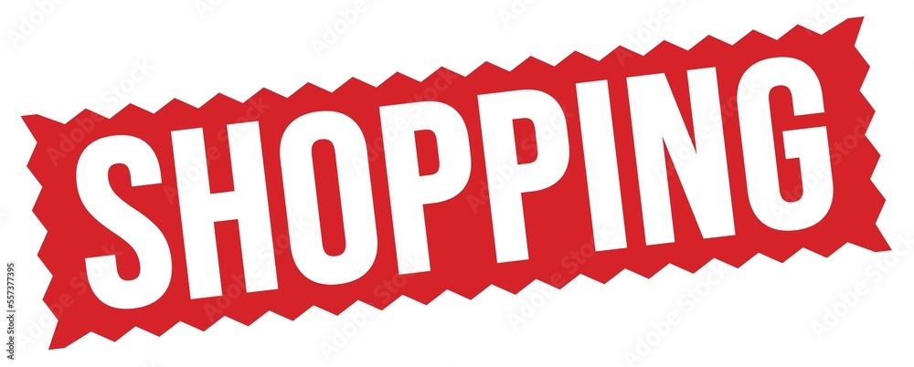 SHOPPING text written on red stamp sign. SHOPPING text written on red stamp sign.