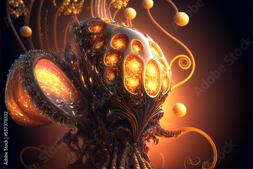 Futuristic cool cephalopod robotic cyber robot photo