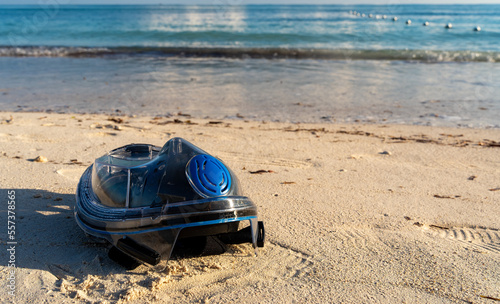 Snorkeling mask ready for diving adventures on a Caribbean beach © WD Stockphotos