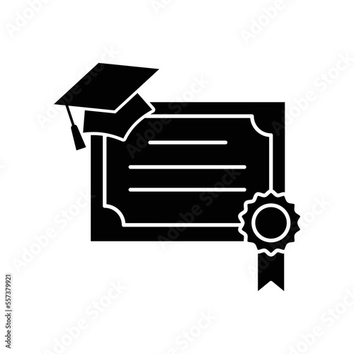 Diploma, certificate icon design. Award sertification, graduation sign. isolated on white background photo