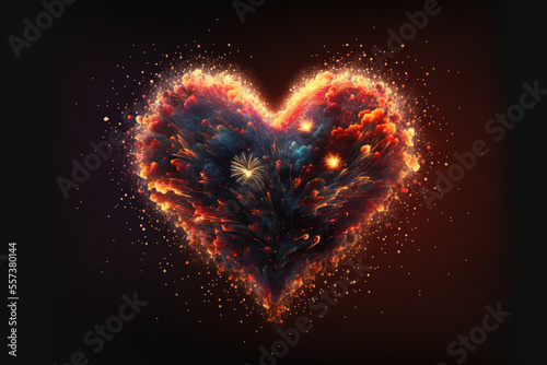 Fireworks Heart Shape