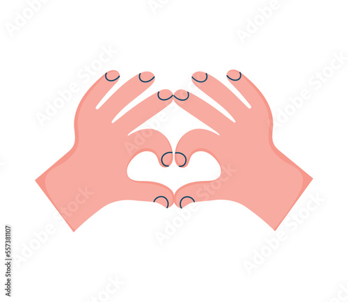 hand human forming heart