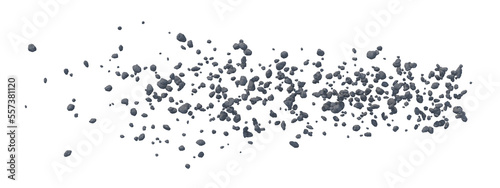 Asteroid belt isolated transparent backgound 3d rendering