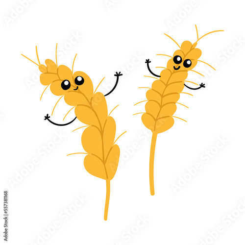 Cute fun cartoon wheat illustration.