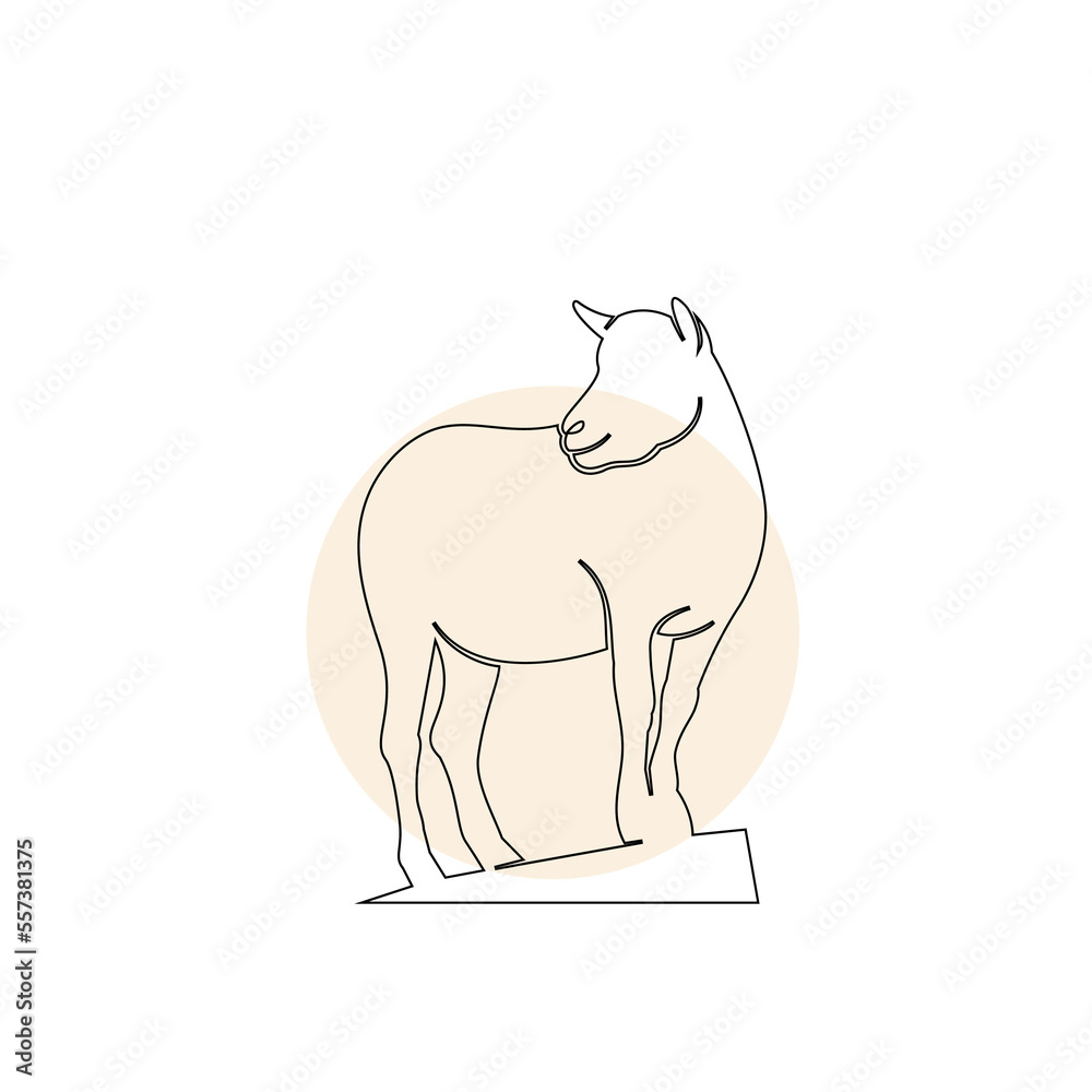 Minimalist goat line art logo