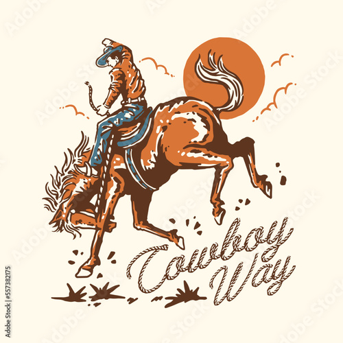 Cowboy Way Illustration photo
