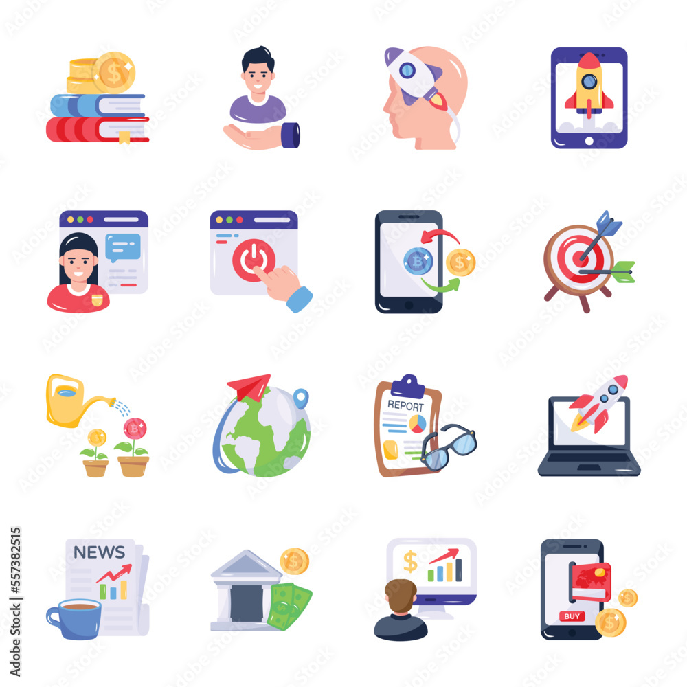 Finance and Business Planning Flat Icons
Finance and Business Planning Flat Icons