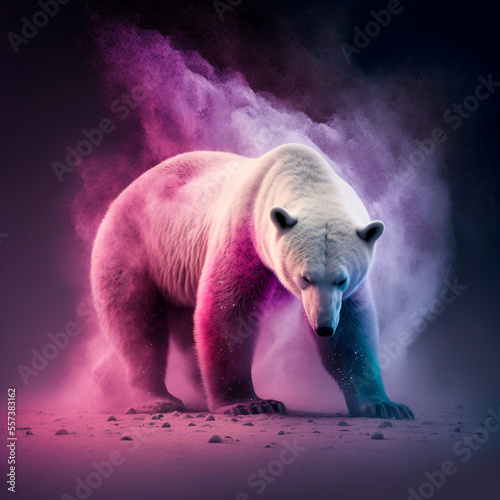 portrait of a polar bear with some effects,digital art,illustration,Design,vecto Fototapet