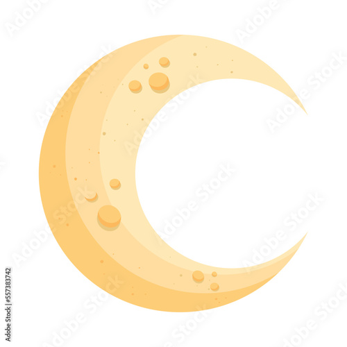 yellow crescent moon