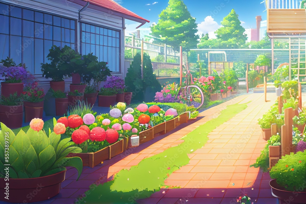 Home gardening a home garden created by generative AI. Growing plants